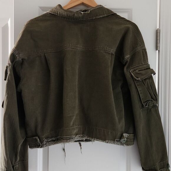 GRLFRND DORIAN Atlantic CITY Green Oversized Cropped Jacket L - Picture 6 of 11